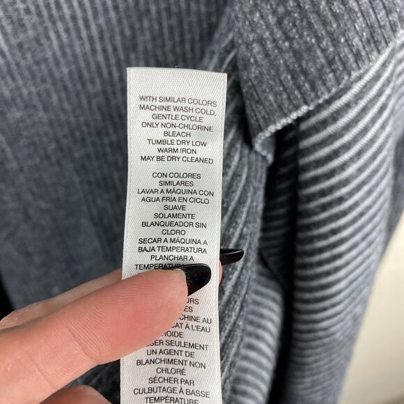 Chico’s Plaited Ribbed Drape Open Front Cardigan Size 2 Womens Size L Cozy Warm - Picture 9 of 11